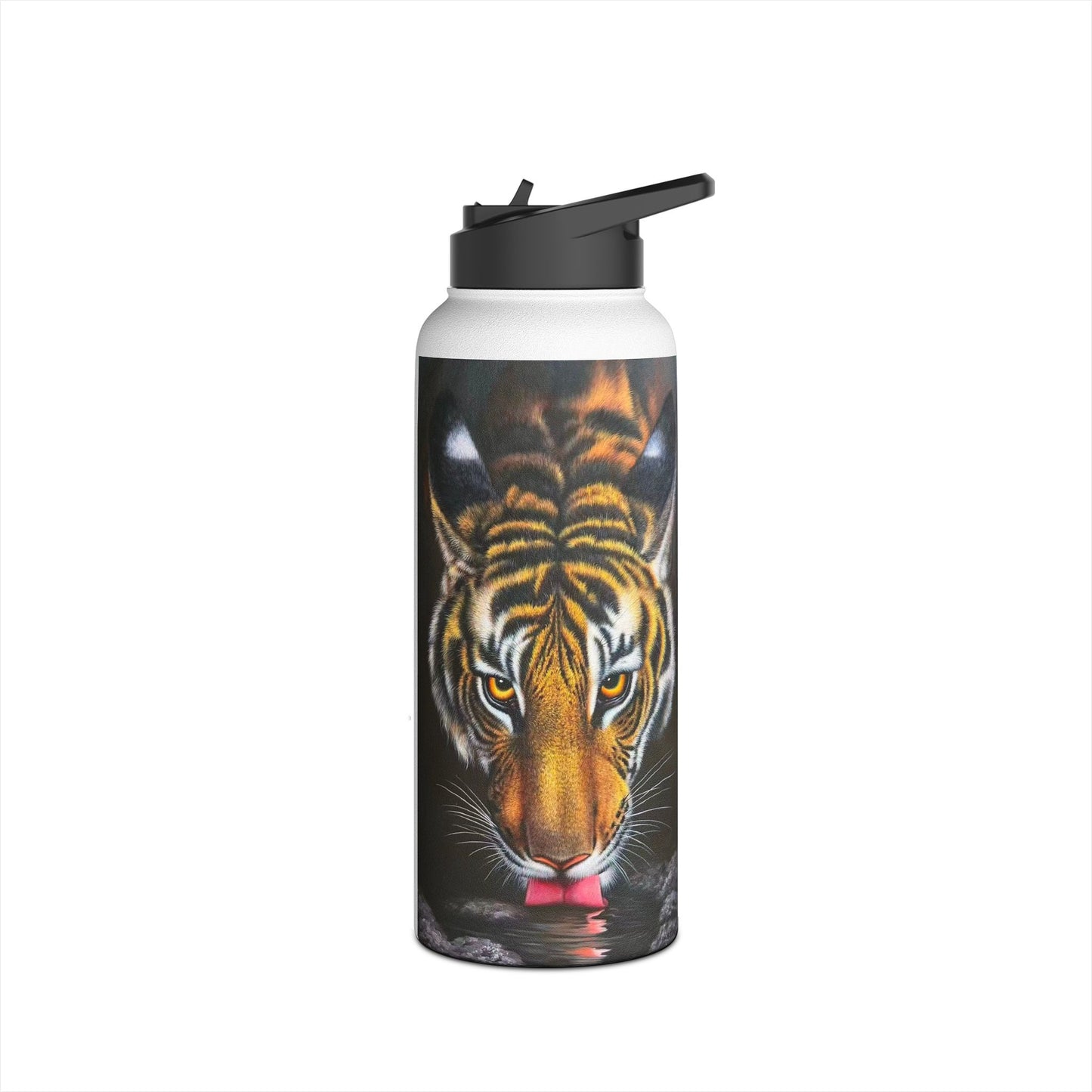 Tiger Face Stainless Steel Water Bottle – Insulated Travel Bottle with Realistic Tiger Artwork