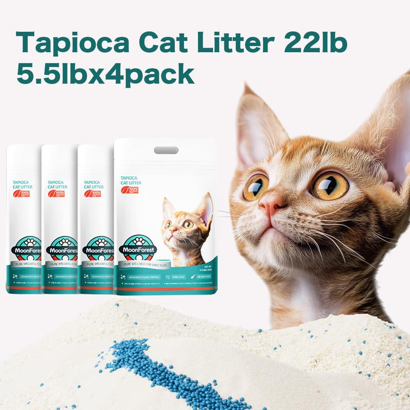 Eco-Friendly Moonforest Tapioca Cat Litter - Premium Clumping, Low Dust & Odor Control for Happy Cats