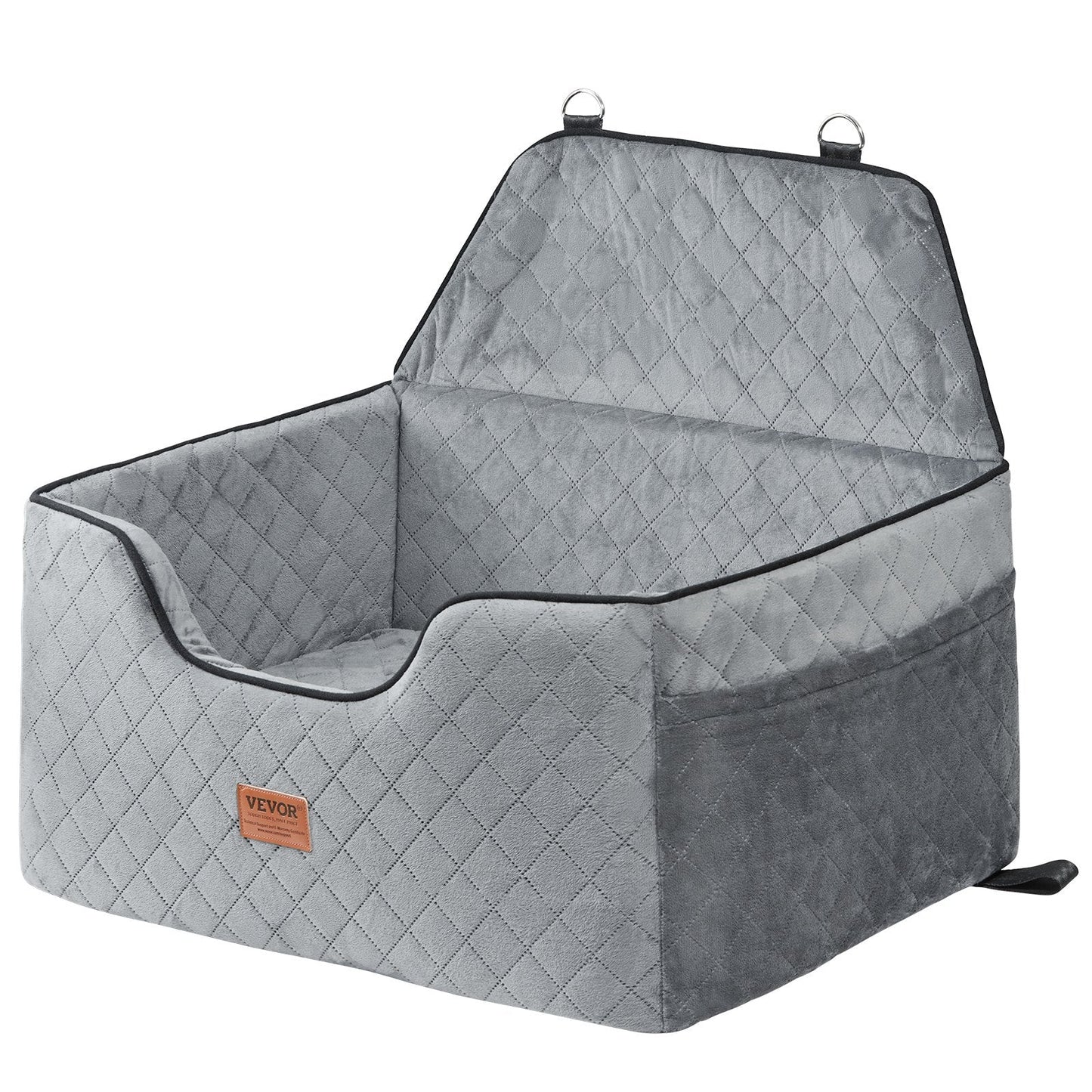 Elevate Your Pet's Travel Experience with the VEVOR Dog Booster Car Seat - Perfect for Medium to Large Dogs Up to 55 Lbs in Gray