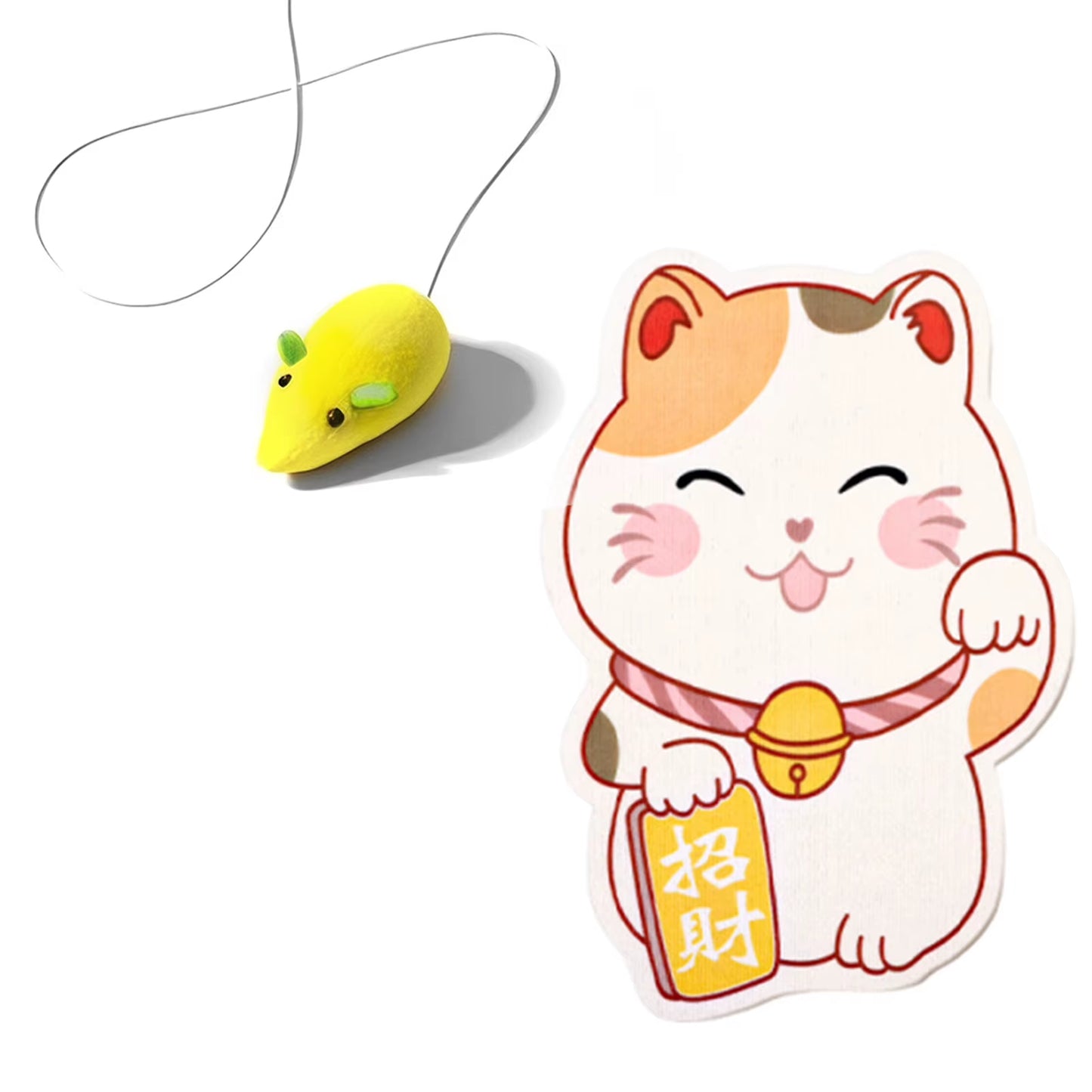 Ultimate Wall Mounted Cat Scratcher with Random Hanging Toy - Non-Shredding Felt Pad for Furniture Protection