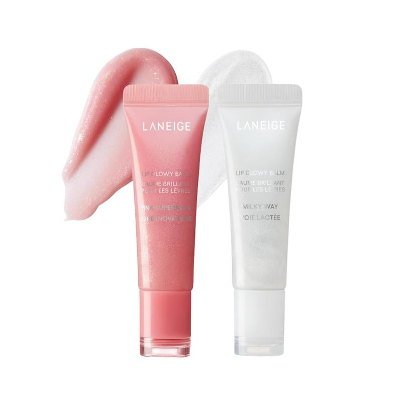 Laneige Lip Glowy Balm Stardust Duo - Experience Luminous Hydration with Pink Supernova and Milky Way Shades