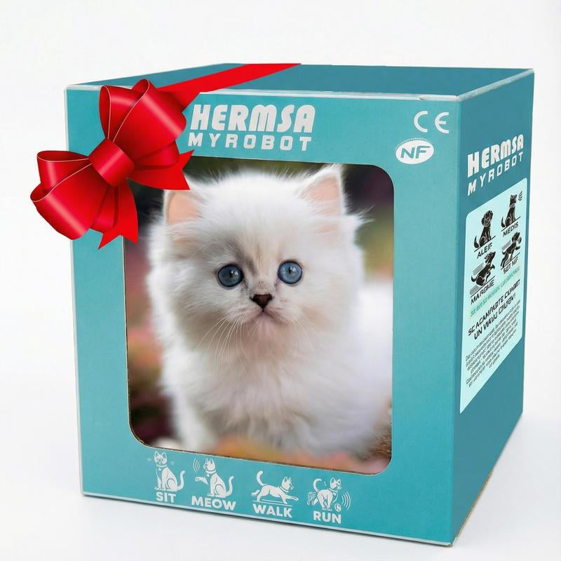 Delightful Interactive Robot Kitten - Realistic Plush Cat Toy That Walks, Wags Its Tail & Makes Sounds - The Perfect Holiday Gift for Kids & Adults