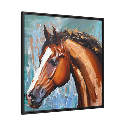 Breathtaking Brown Stallion Portrait Canvas Wall Art by QueenNoble - Elevate Your Space with Timeless Elegance
