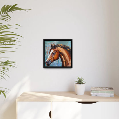 Breathtaking Brown Stallion Portrait Canvas Wall Art by QueenNoble - Elevate Your Space with Timeless Elegance