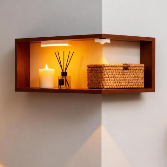 Elevate Your Space with Our Stylish Corner Wall Shelf - Illuminated Smart Design for Collectibles and Decor