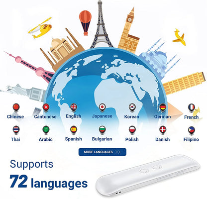 Portable Language Translator Device for Effortless 2-Way Real-Time Translations in 72+ Languages – Perfect for Travel, Learning, Shopping, and Business!