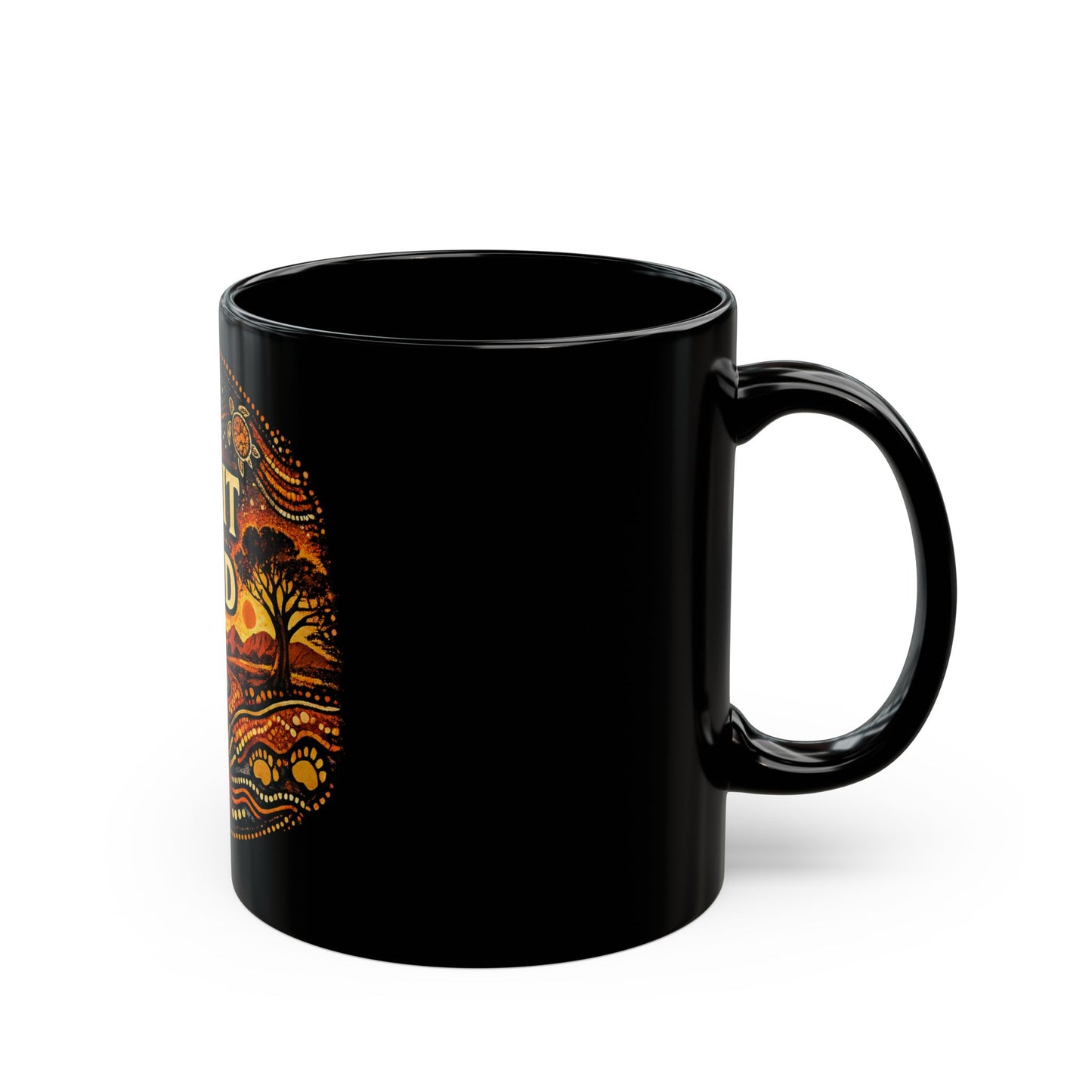 Spirit of the Land Mug — Aboriginal Dot Art Landscape Coffee Cup (11oz/15oz)