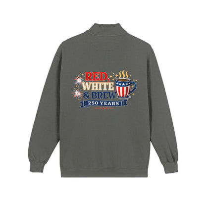 Patriotic "Red, White & Brew" Quarter-Zip Sweatshirt — 250 Years Celebration