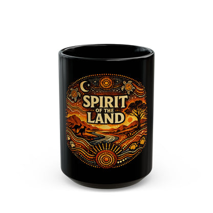 Spirit of the Land Mug — Aboriginal Dot Art Landscape Coffee Cup (11oz/15oz)