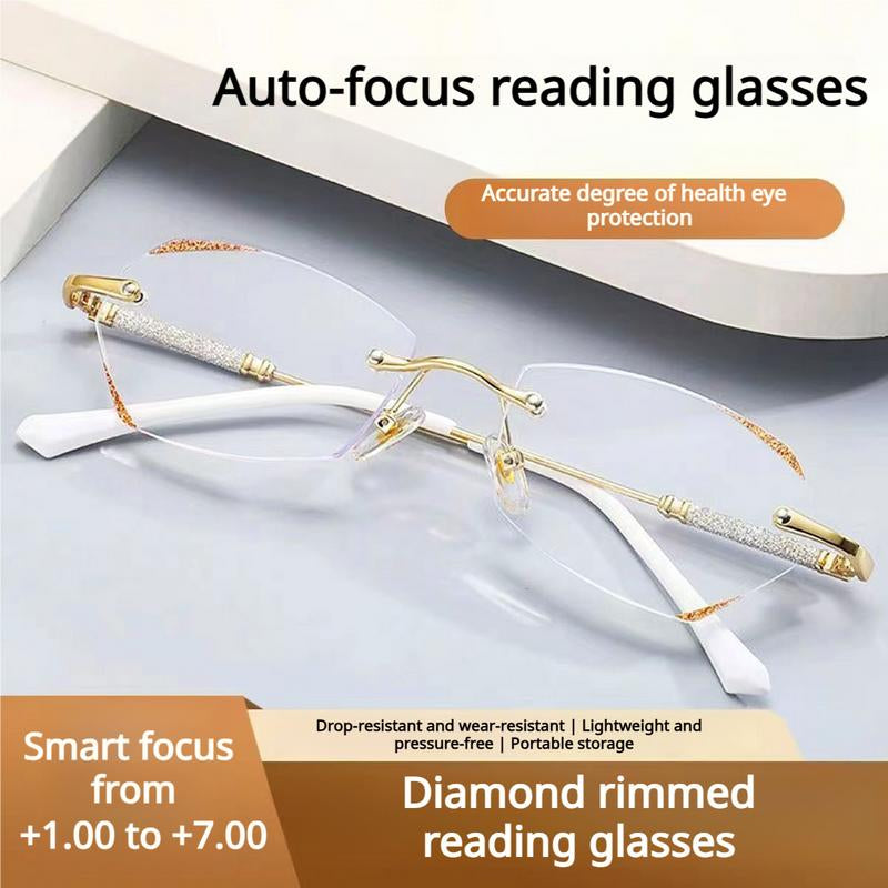 Revolutionary Frameless Smart Zoom Reading Glasses - Stylish High-Definition Vision with Blue Light Protection for Men & Women