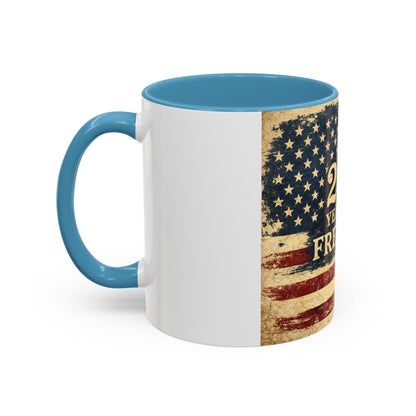 250 Years of Freedom Coffee Mug — Vintage American Flag Accent Mug (11/15oz)