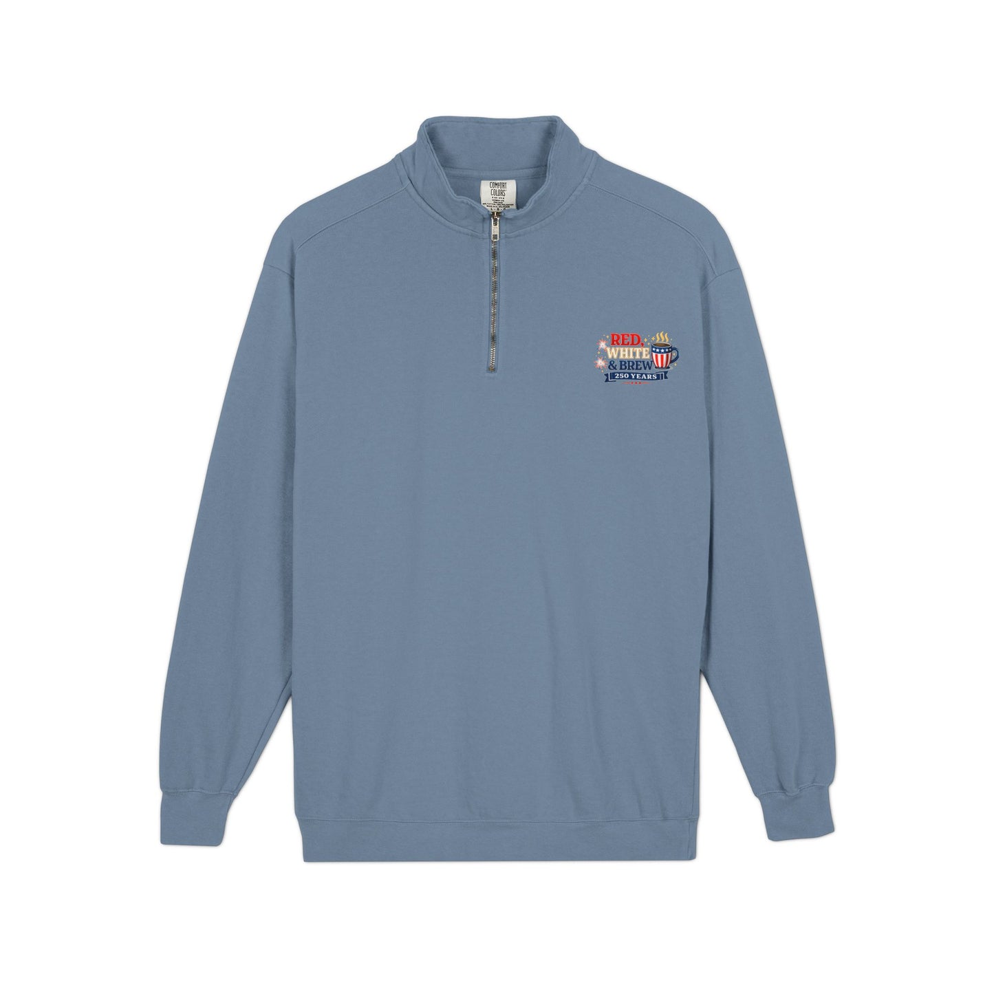 Patriotic "Red, White & Brew" Quarter-Zip Sweatshirt — 250 Years Celebration