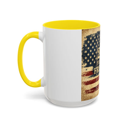 250 Years of Freedom Coffee Mug — Vintage American Flag Accent Mug (11/15oz)