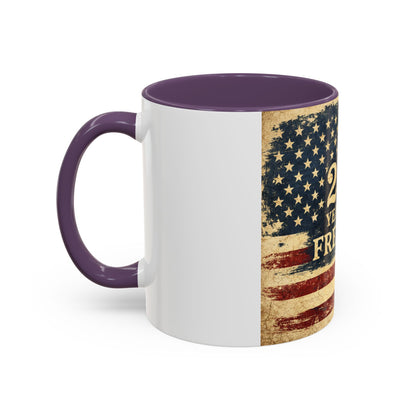 250 Years of Freedom Coffee Mug — Vintage American Flag Accent Mug (11/15oz)