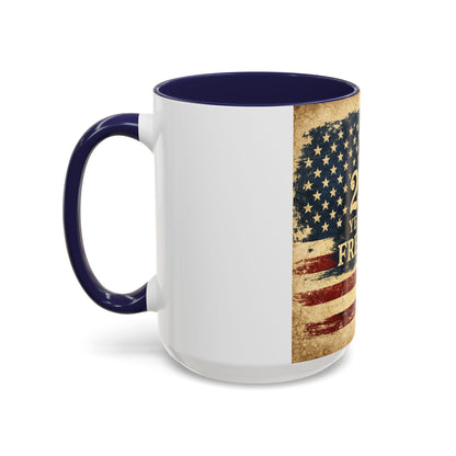 250 Years of Freedom Coffee Mug — Vintage American Flag Accent Mug (11/15oz)