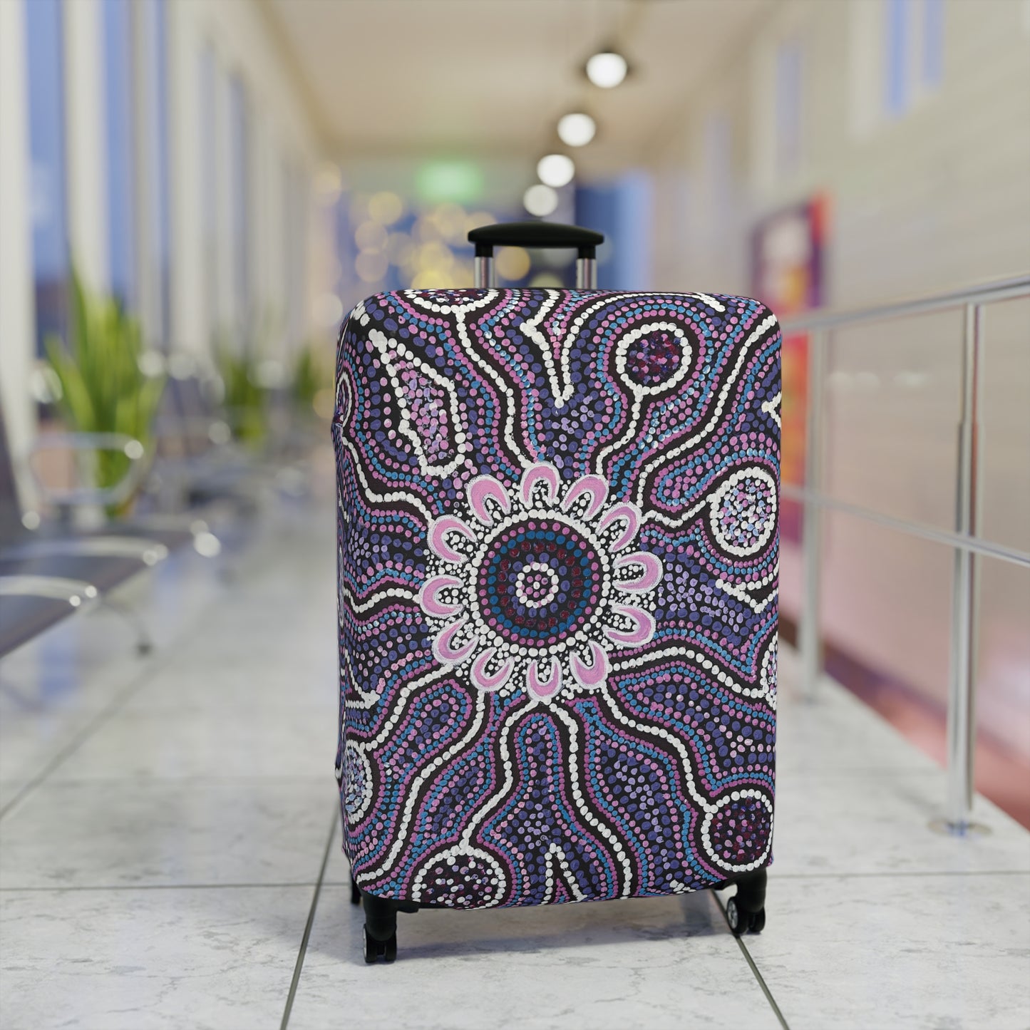Aboriginal Inspired Luggage Cover – Cultural Tribal Travel Protector
