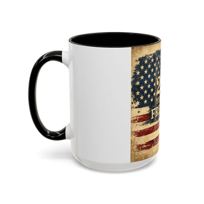 250 Years of Freedom Coffee Mug — Vintage American Flag Accent Mug (11/15oz)