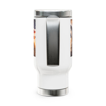 America 250 Travel Mug — 1776-2026 Patriotic Eagle & Flag 14oz Stainless Steel
