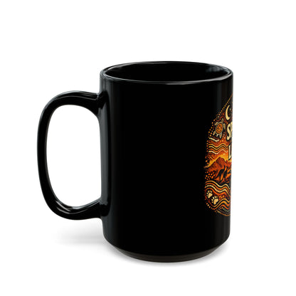 Spirit of the Land Mug — Aboriginal Dot Art Landscape Coffee Cup (11oz/15oz)