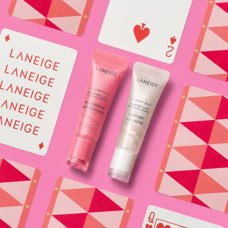 Laneige Lip Glowy Balm Stardust Duo - Experience Luminous Hydration with Pink Supernova and Milky Way Shades