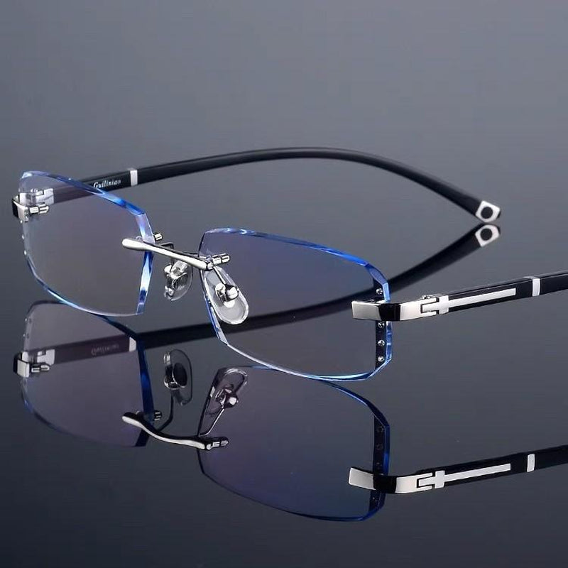 Revolutionary Frameless Smart Zoom Reading Glasses - Stylish High-Definition Vision with Blue Light Protection for Men & Women