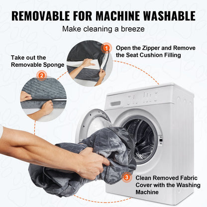 Elevate Your Pet's Travel Experience with the VEVOR Dog Booster Car Seat - Perfect for Medium to Large Dogs Up to 55 Lbs in Gray