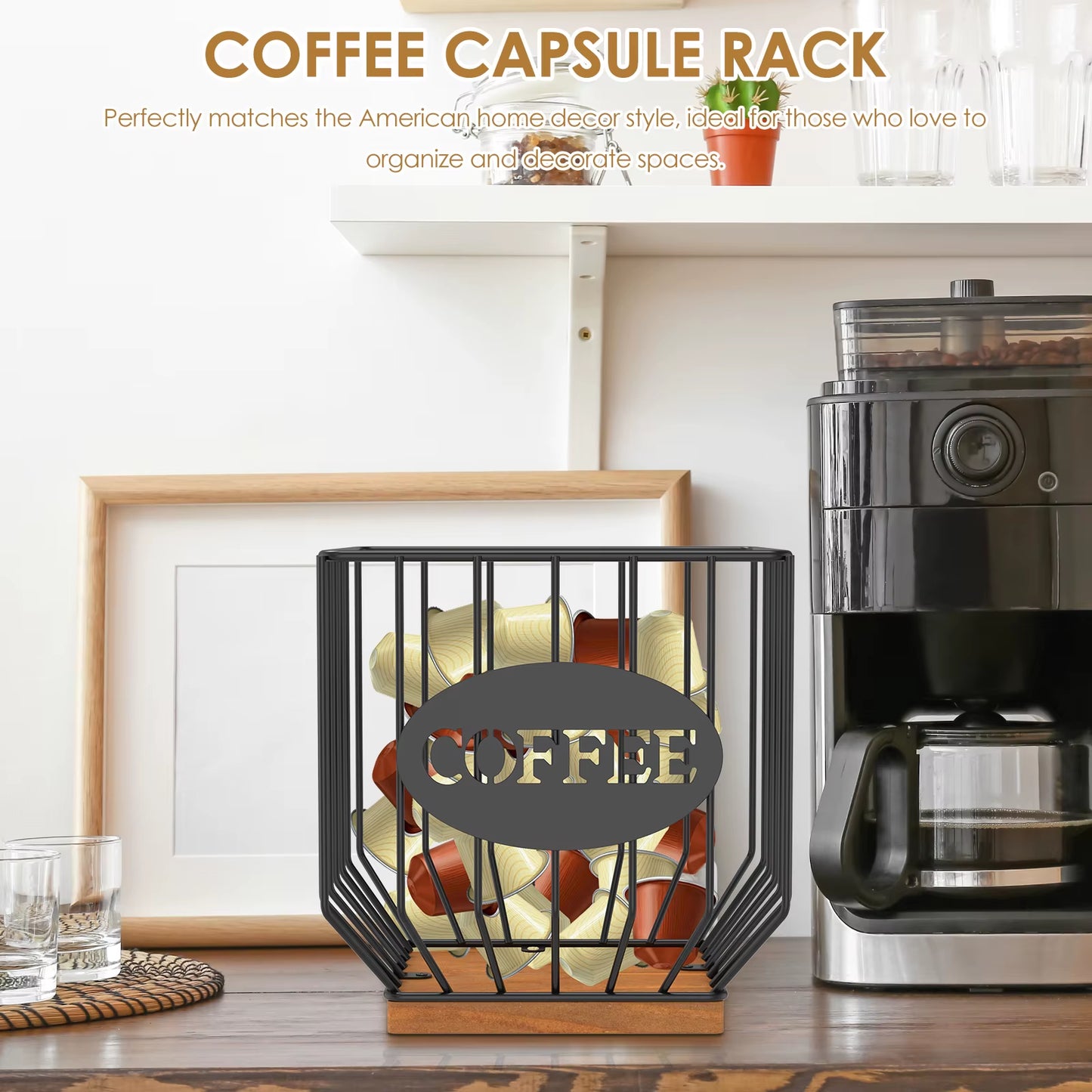 Elevate Your Coffee Experience with Our Large Capacity Coffee Organizer - Stylish and Versatile Coffee Storage Rack for Home and Office
