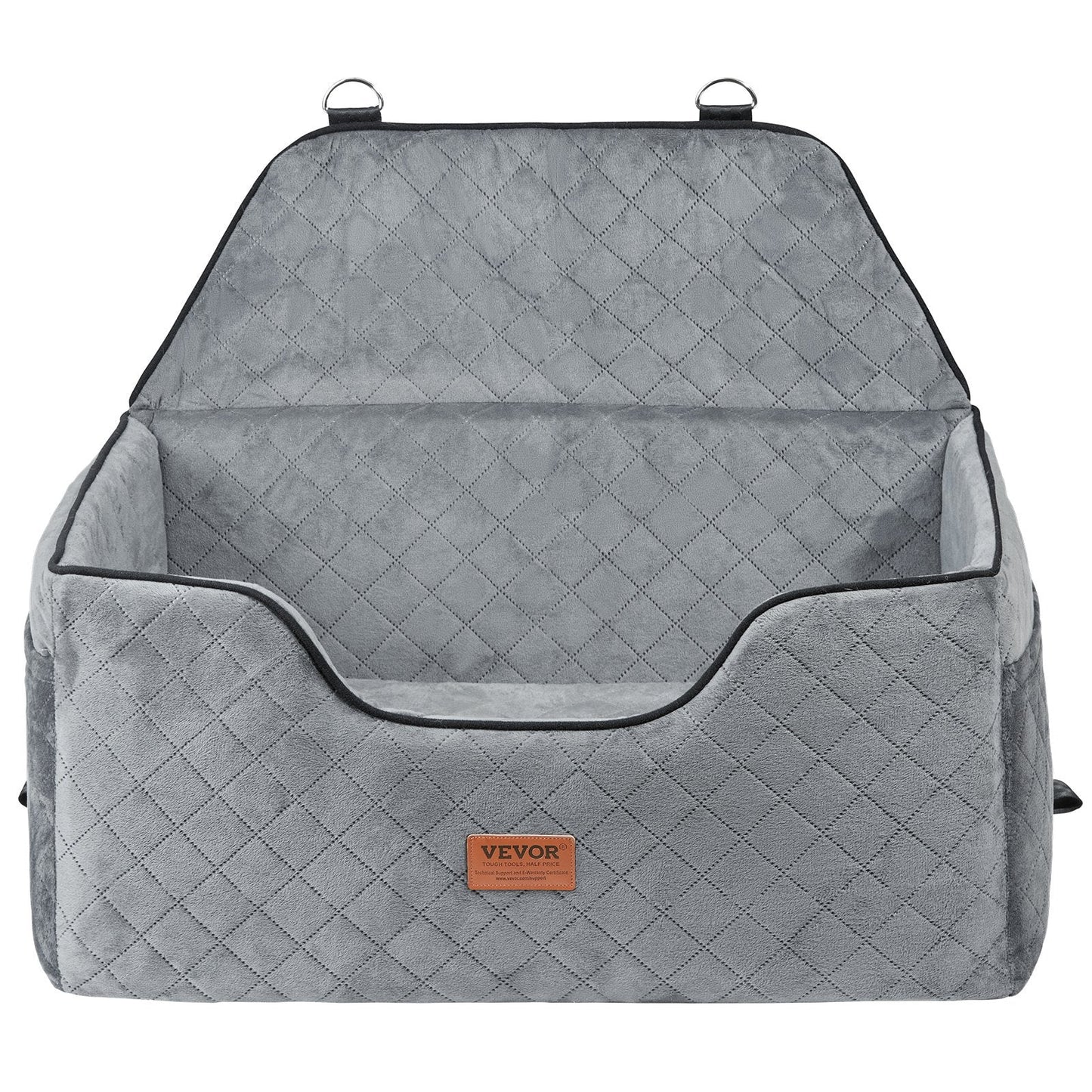 Elevate Your Pet's Travel Experience with the VEVOR Dog Booster Car Seat - Perfect for Medium to Large Dogs Up to 55 Lbs in Gray