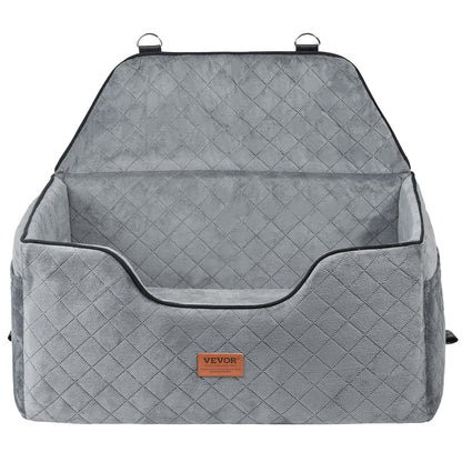Elevate Your Pet's Travel Experience with the VEVOR Dog Booster Car Seat - Perfect for Medium to Large Dogs Up to 55 Lbs in Gray