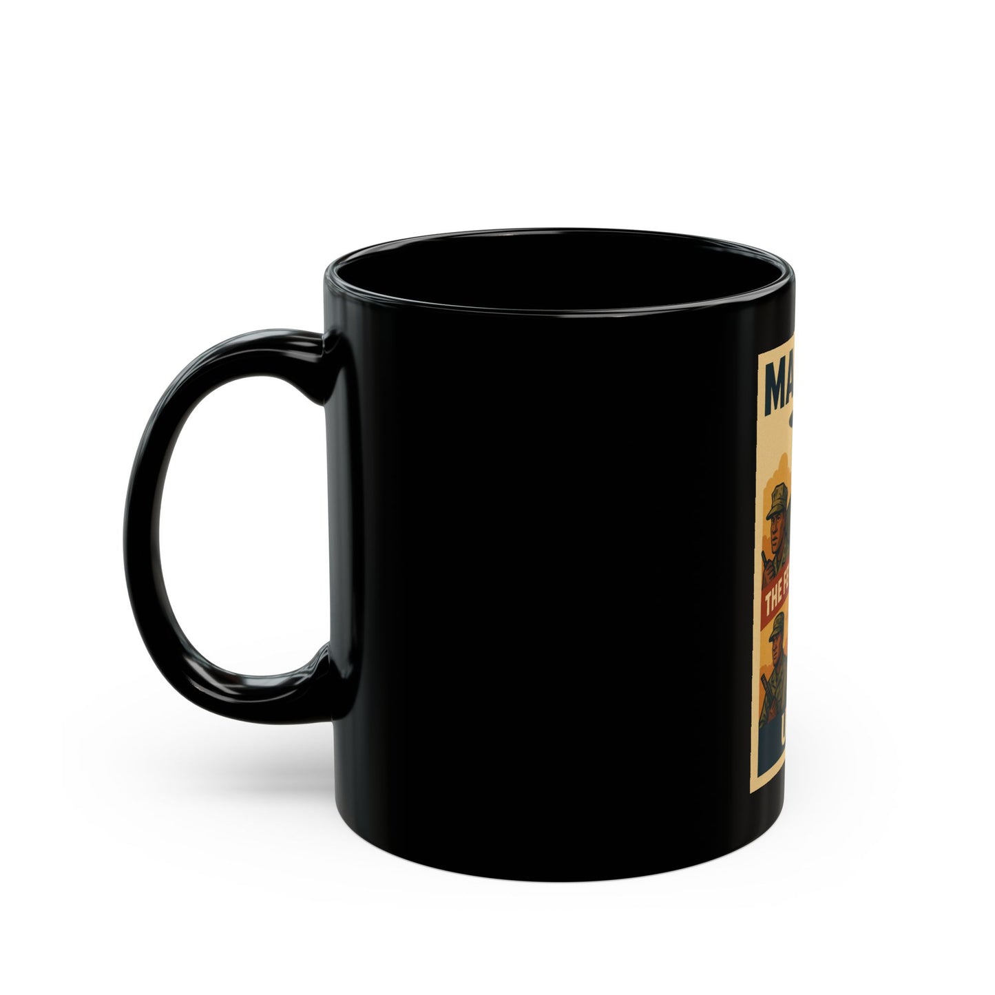 USMC Marines Vintage Poster Black Mug — "The Few. The Proud." 11oz/15oz