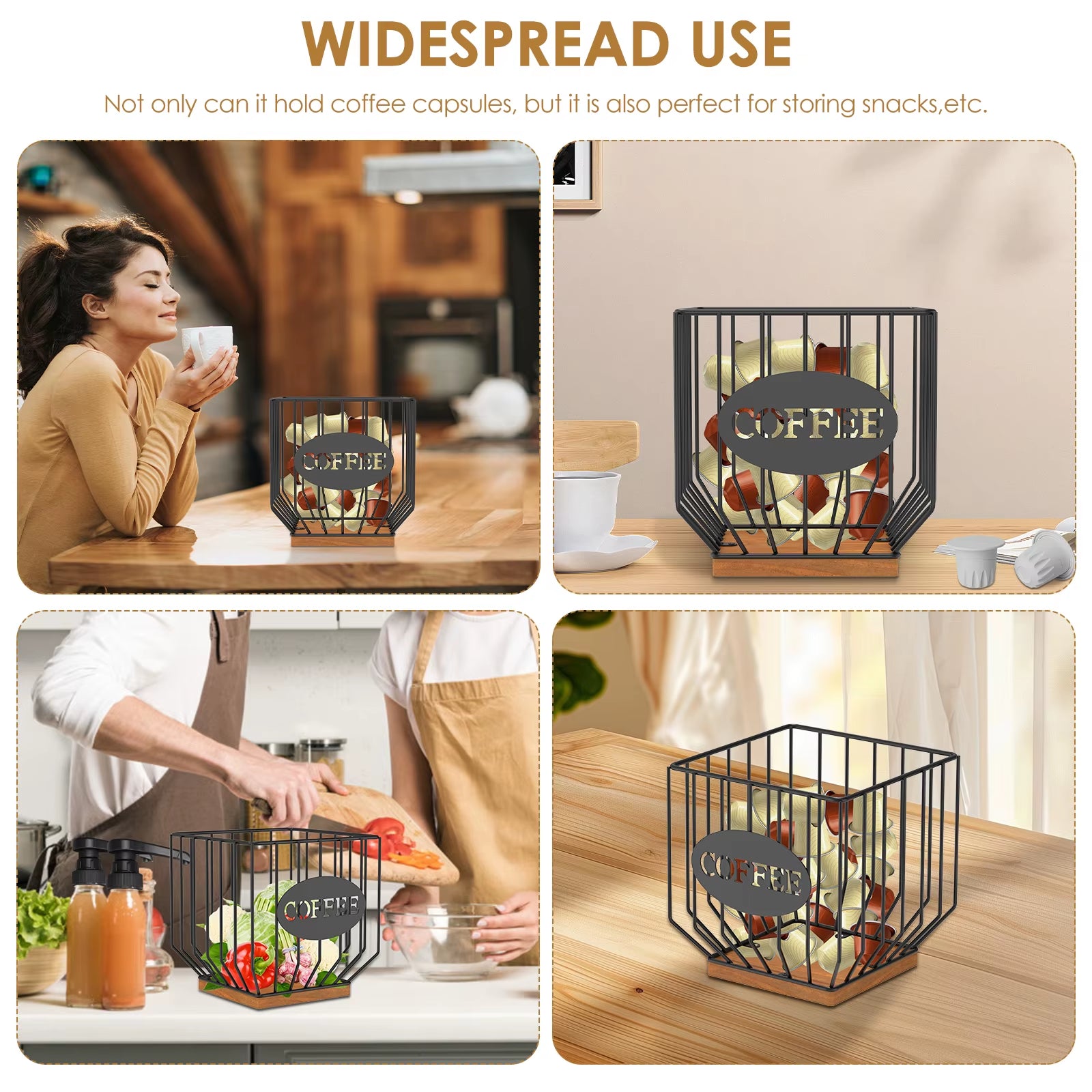 Elevate Your Coffee Experience with Our Large Capacity Coffee Organizer - Stylish and Versatile Coffee Storage Rack for Home and Office