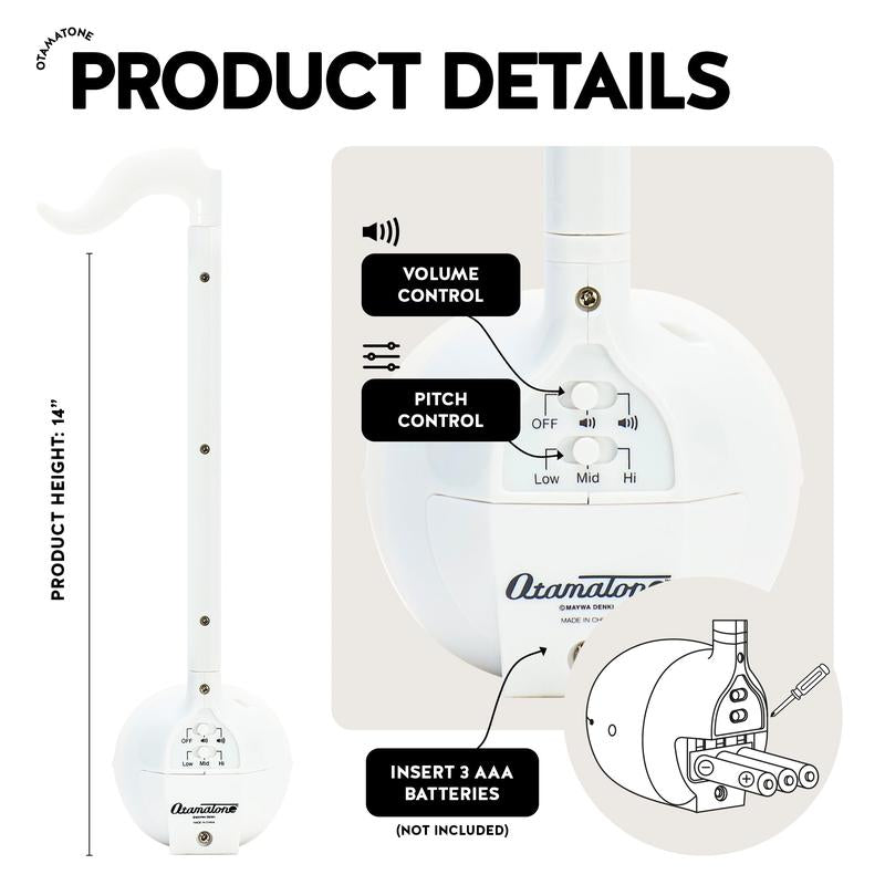 Otamatone Regular in White - The Ultimate Japanese Electronic Synthesizer for Music Lovers of All Ages - Perfect Fun Gift!