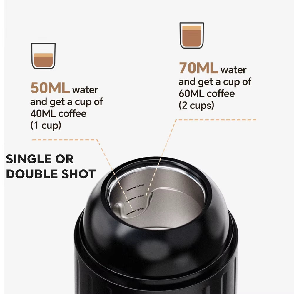 Experience Barista-Quality Coffee Anywhere with the Auto Espresso Coffee Maker - Portable, Wireless, and Compatible with Nespresso Capsules & Coffee Powder