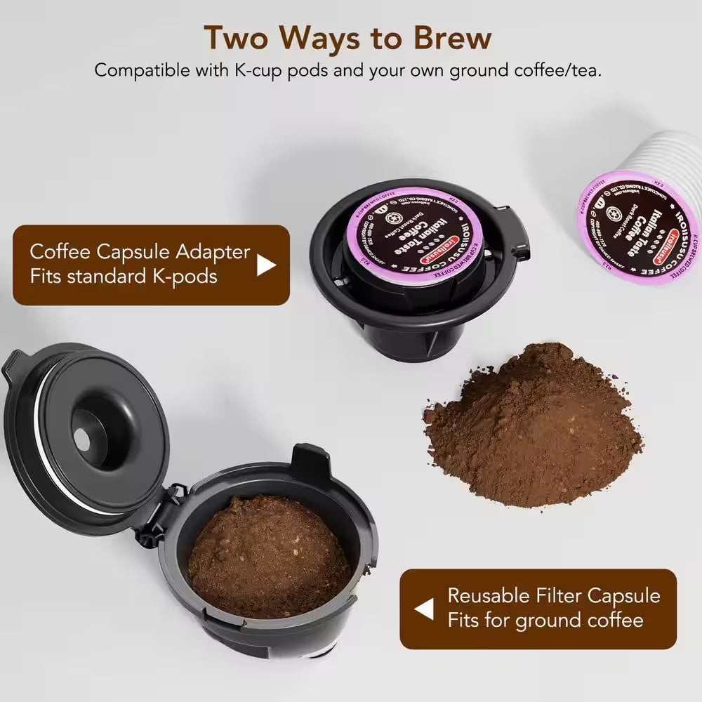 Experience Barista-Quality Coffee at Home with the COWSAR 2.0 2-In-1 Single Serve Drip Coffee Maker - Brew K-Cups and Ground Coffee Effortlessly in Sleek Black