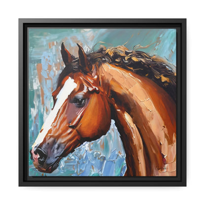Breathtaking Brown Stallion Portrait Canvas Wall Art by QueenNoble - Elevate Your Space with Timeless Elegance
