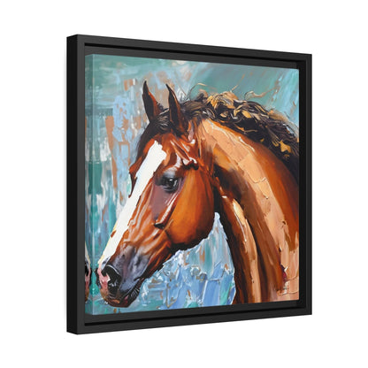 Breathtaking Brown Stallion Portrait Canvas Wall Art by QueenNoble - Elevate Your Space with Timeless Elegance