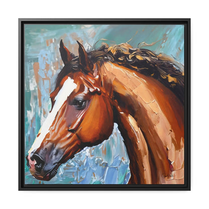 Breathtaking Brown Stallion Portrait Canvas Wall Art by QueenNoble - Elevate Your Space with Timeless Elegance