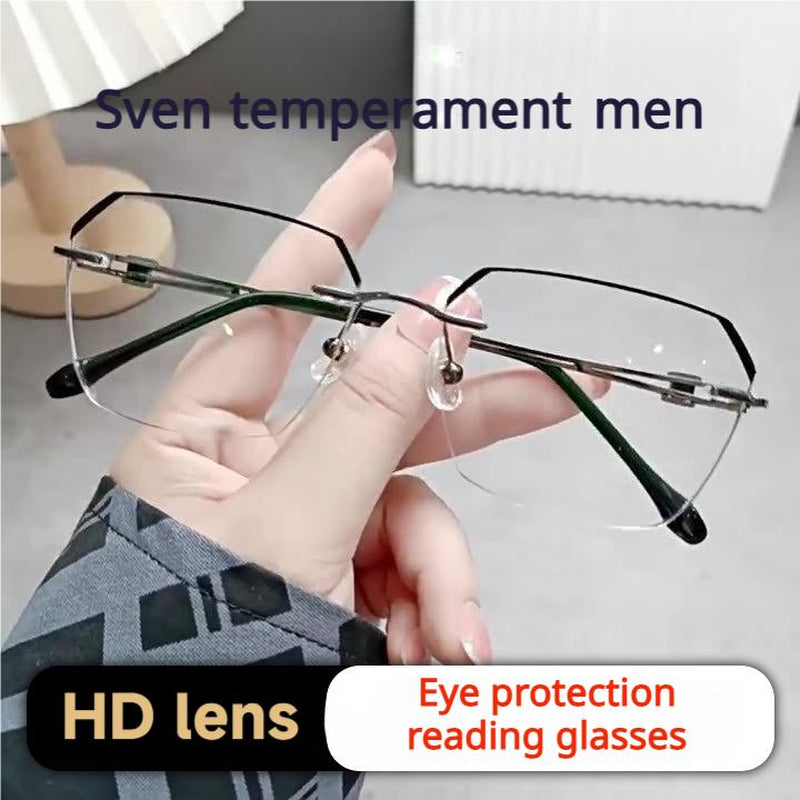 Revolutionary Frameless Smart Zoom Reading Glasses - Stylish High-Definition Vision with Blue Light Protection for Men & Women