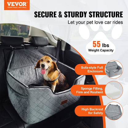 Elevate Your Pet's Travel Experience with the VEVOR Dog Booster Car Seat - Perfect for Medium to Large Dogs Up to 55 Lbs in Gray