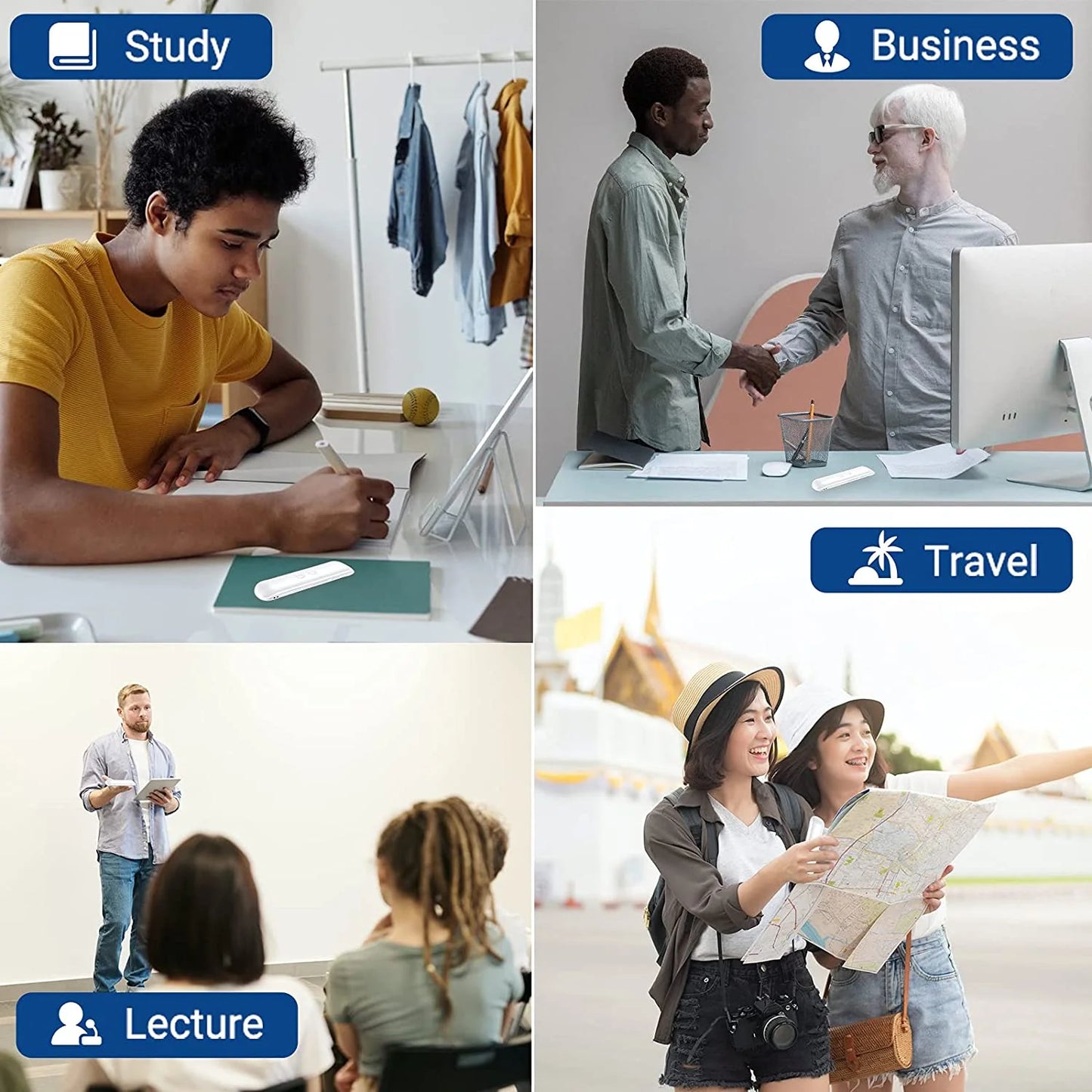 Portable Language Translator Device for Effortless 2-Way Real-Time Translations in 72+ Languages – Perfect for Travel, Learning, Shopping, and Business!