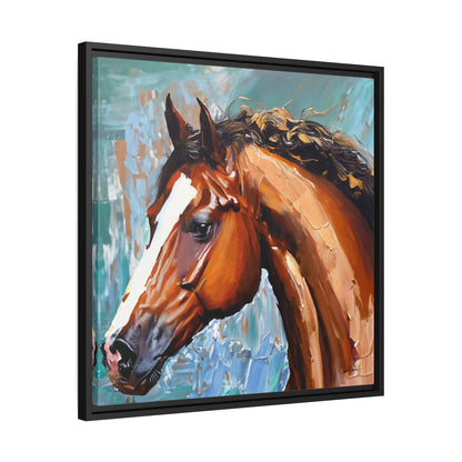 Breathtaking Brown Stallion Portrait Canvas Wall Art by QueenNoble - Elevate Your Space with Timeless Elegance