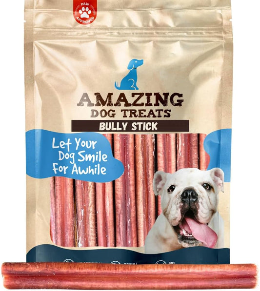 Delicious & Nutritious Premium 6-Inch Bully Sticks for Dogs - 25 Count Bulk Pack of All-Natural Treats for Healthy Chewing