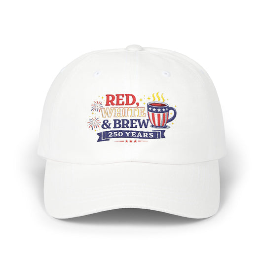 Dad Cap — "Red, White & Brew" 250 Years Patriotic Coffee Hat