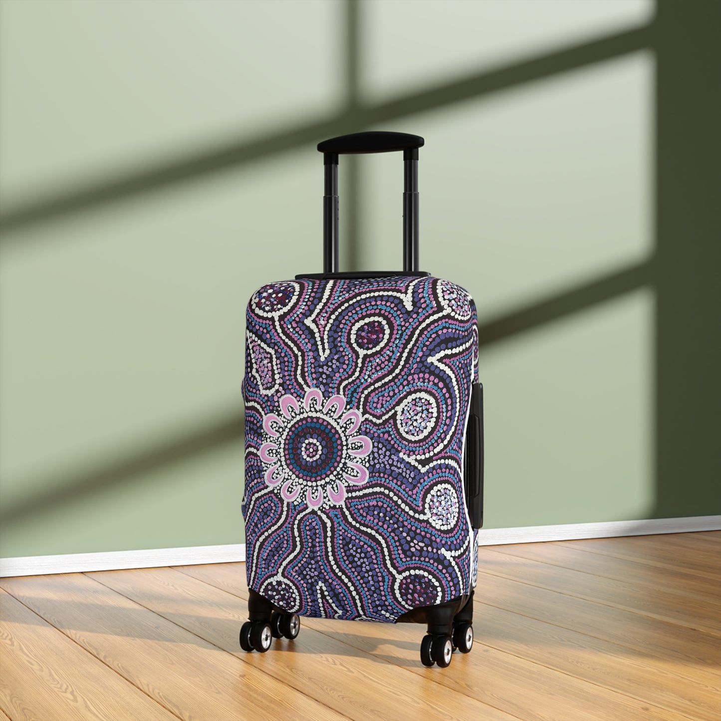 Aboriginal Inspired Luggage Cover – Cultural Tribal Travel Protector