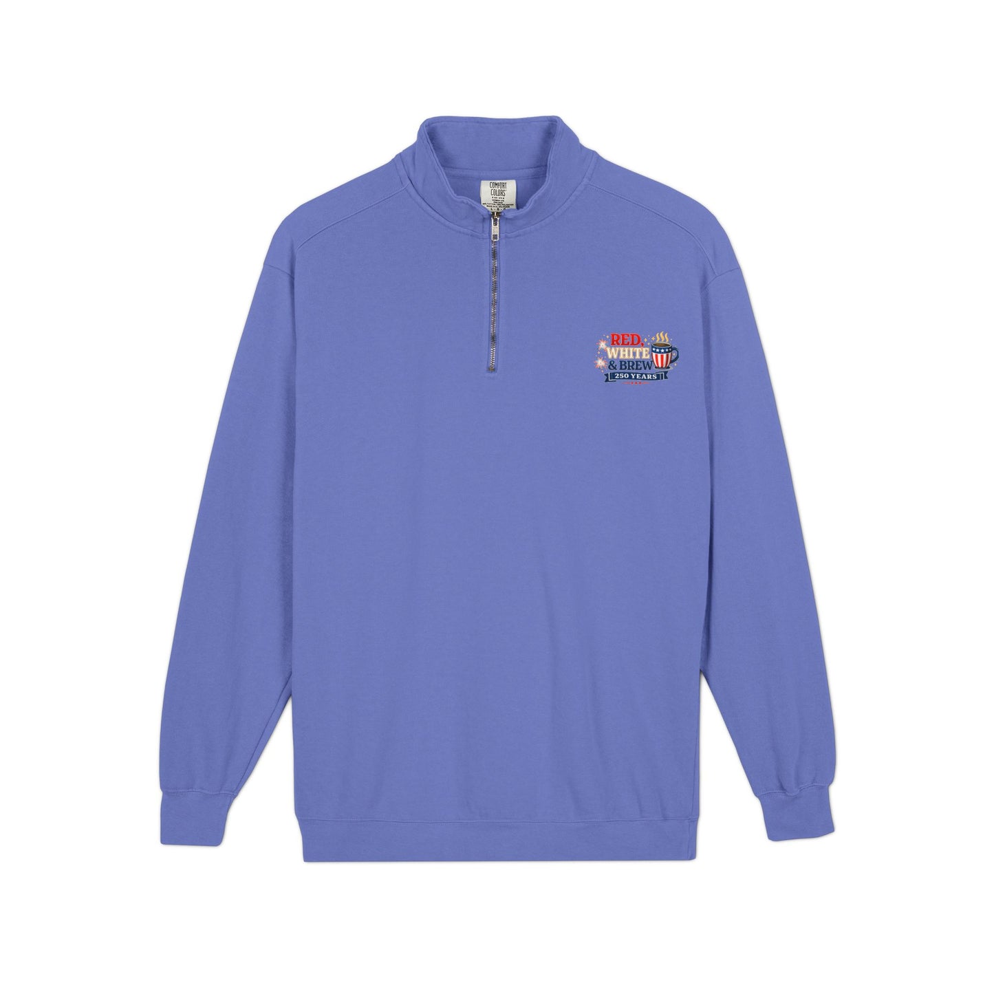 Patriotic "Red, White & Brew" Quarter-Zip Sweatshirt — 250 Years Celebration