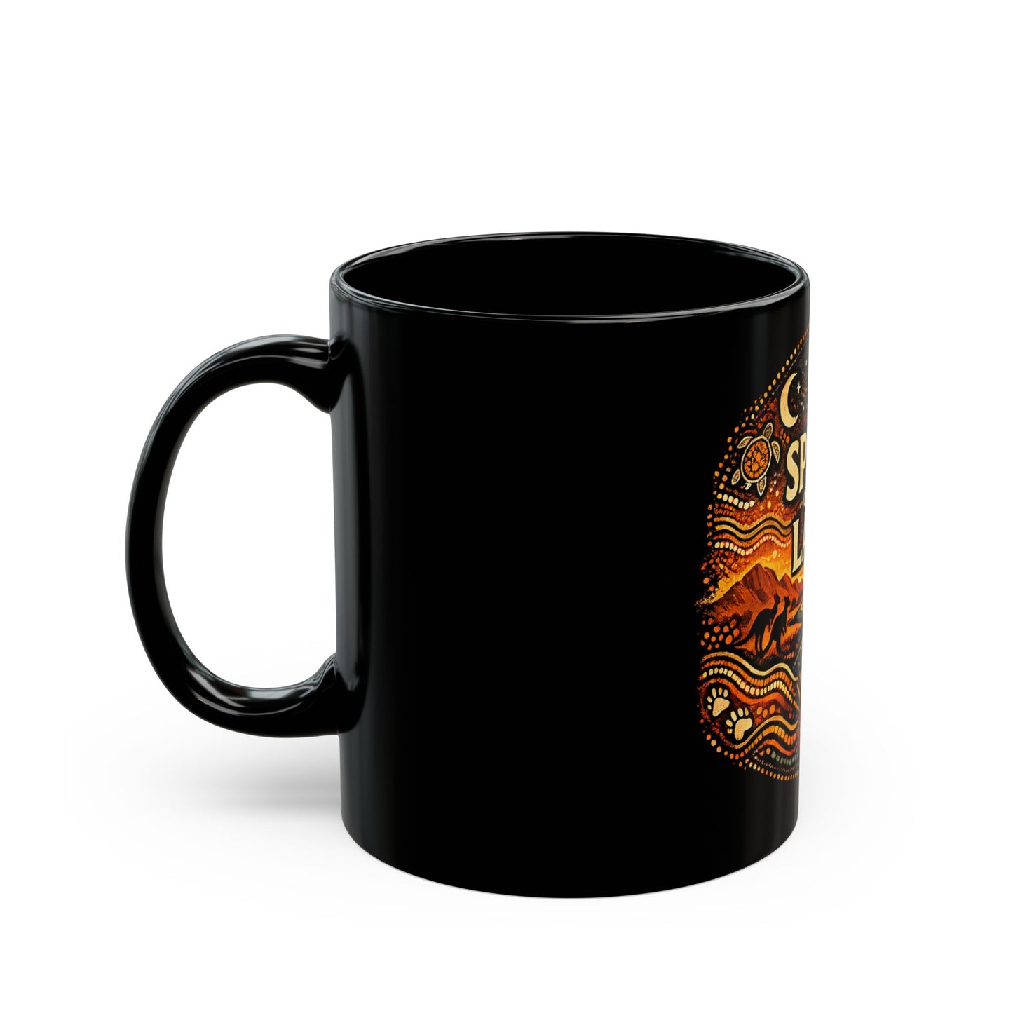 Spirit of the Land Mug — Aboriginal Dot Art Landscape Coffee Cup (11oz/15oz)