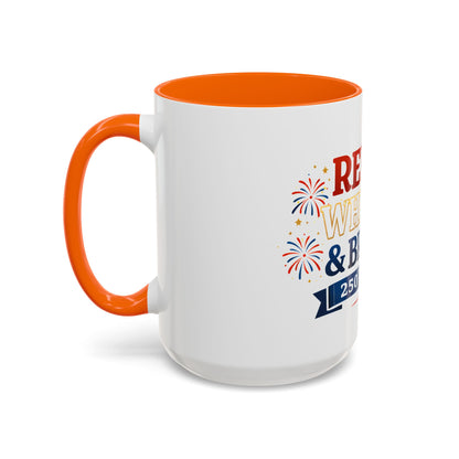 Red, White & Brew Coffee Mug — 250 Years Patriotic 11/15oz Accent Mug