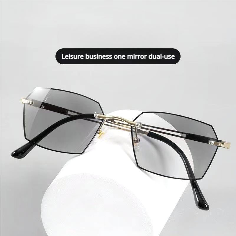 Revolutionary Frameless Smart Zoom Reading Glasses - Stylish High-Definition Vision with Blue Light Protection for Men & Women