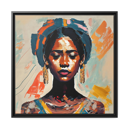 Stunning Woman with Turban Portrait Canvas Wall Art - Elegantly Framed for Your Home