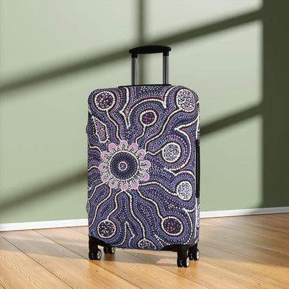 Aboriginal Inspired Luggage Cover – Cultural Tribal Travel Protector